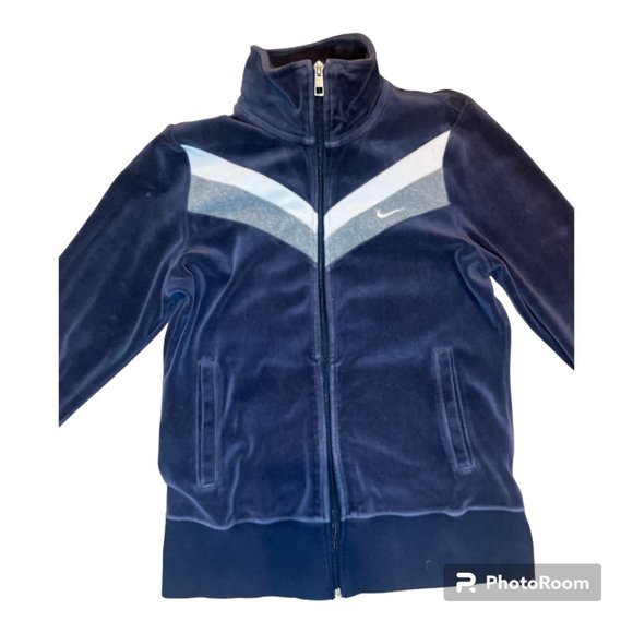 EUC Women's Nike Athletic Department Velour Track Zip Up Jacket - Medium - Picture 3 of 4